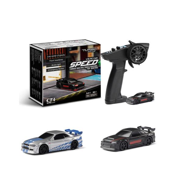 Mini Full Proportional Remote Control Toys Racing 4CH 2.4GHZ 1:76 C74 RC Sports Car RTR Kit For Kids And Adults