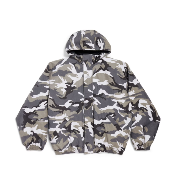 Men's Camo Ski Parka Grey & Silver