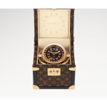 Trunk Table Clock, Quartz, 80mm, Steel, Monogram