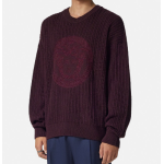 Medusa embroidered cable-knit sweater