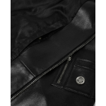 Leather bomber jacket
