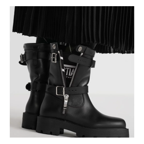 Black Calfskin and Black and White Technical Fabric