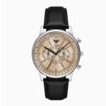 Men's large dial leather wristband trendy avant-garde quartz watch