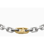 Men's Steel Curb Chain Contrast Eagle Logo Trendy Avant-garde Bracelet