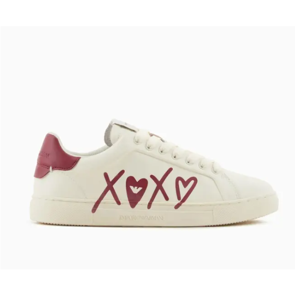Unisex lace-up low-top round-toe printed sneakers