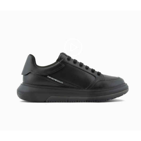 Men's Eagle Logo Leather Casual Sneakers