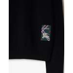 Check Label Wool Cardigan