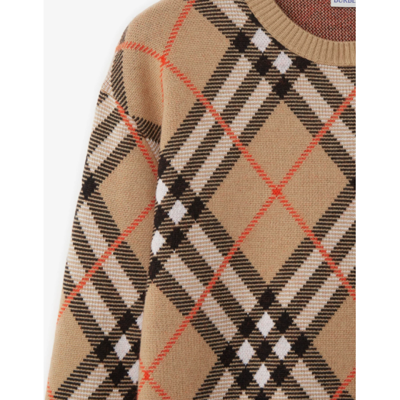 Check Wool Blend Sweater
