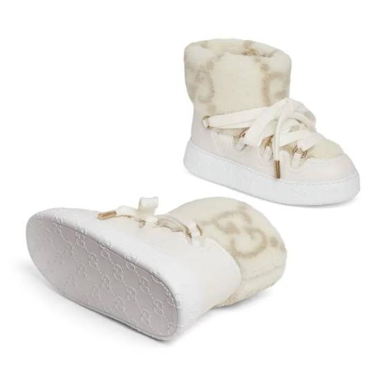 Women's Ivory Wool Effect Boots