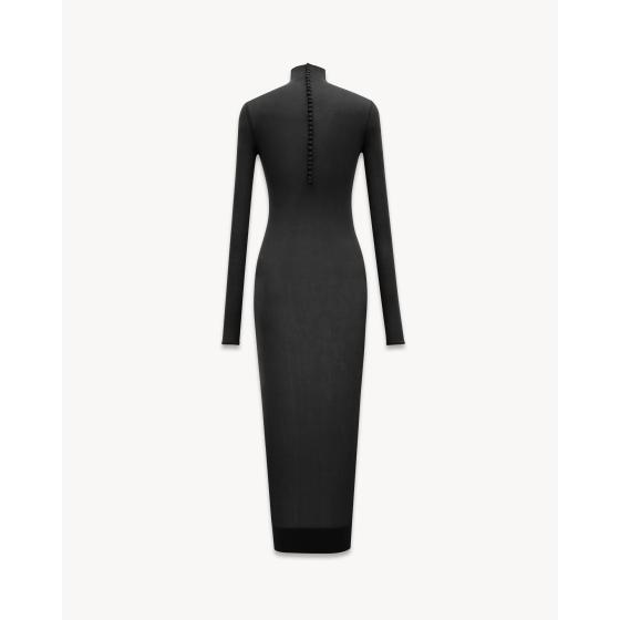 Stretch-jersey turtleneck dress