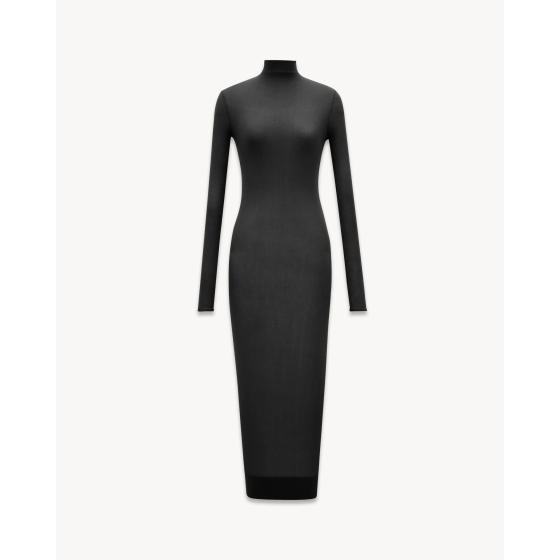 Stretch-jersey turtleneck dress