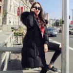 Celebrity style down jacket women's mid-length 2024 winter new style fashionable over-knee student Korean style thickened coat trend