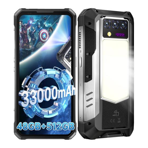 Oukitel WP100 TITAN Rugged Phone 16gb+512gb 100 Lumen Projector 120hz 33000mah 66w 5g 200mp Camera Nfc Global Rugged Smartphone