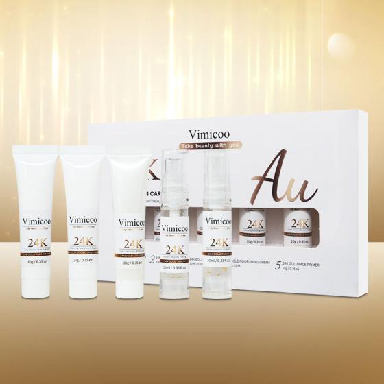 skin Aesthetics Beauty Products Manufacturers Skincare Kit Facial Anti-aging Luxury 24k Gold Travel Face Skin Care Set