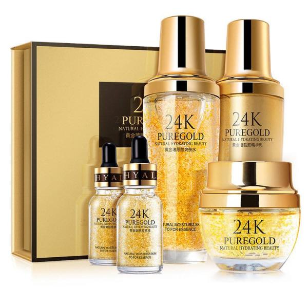 Skin Care Products OEM Cosmetics Set Whitening Lightening Luxury Skin Care Set 24k Gold Organic Private Label Skin Care Set
