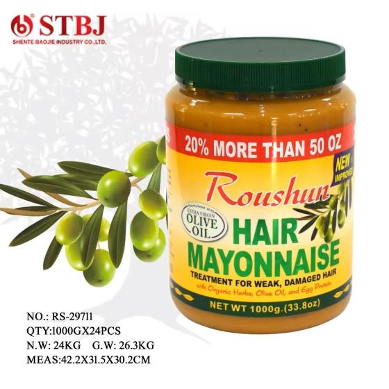 ROUSHUN Best Selling 1000ml Hair Care Olive Oil Hair Mayonnaise Treatment