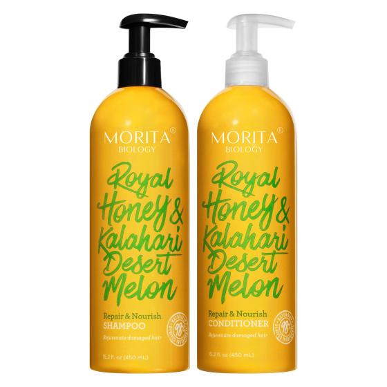 OEM/ODM Organic Hair Shampoo and Conditioner Cruelty-free Hair-Repairing & Cantaloupe & Honey Keratin Hair Care Set