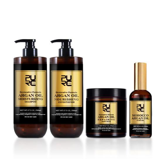 Wholesale PURC Sulfate Free Argan Oil Shampoo Private Label Hair Care Set Argan Oil Shampoo and Conditioner