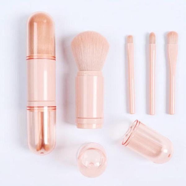 Wholesale Professional 4 in 1 Make Up Brushes Cosmetic Soft Natural Hair Beauty Make Up Tool Kit Soft Powder Portable Makeup Bru