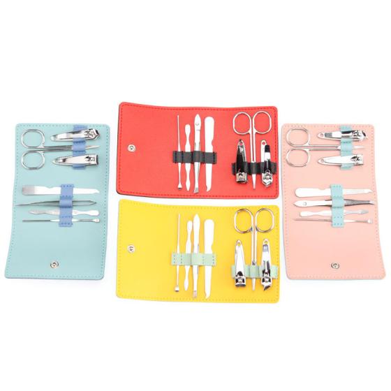 Professional Personal Care Manicure Set 7 pcs Grooming Kit With Leather Bag