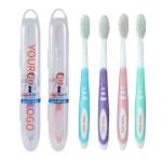 Wholesale Custom Home travel hotel use Eco Friendly Soft PBT bristle oral care big handle adult toothbrush with plastic box