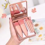 Hot Sale 5pcs Mini Travel Case Makeup Brush Set Mirror Mini Make Up Brushes Kit Professional Makeup Sets