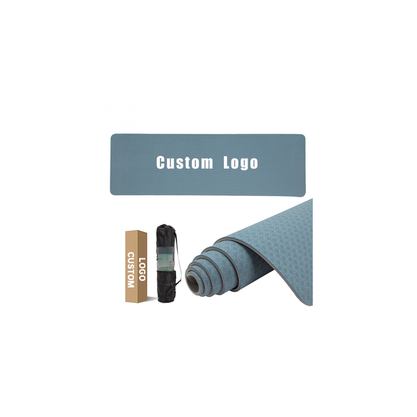 High Quality Professional Fitness Gym Wholesale Custom Design Logo Printed Eco-friendly Durable Travel Non Slip TPE Yoga Mat