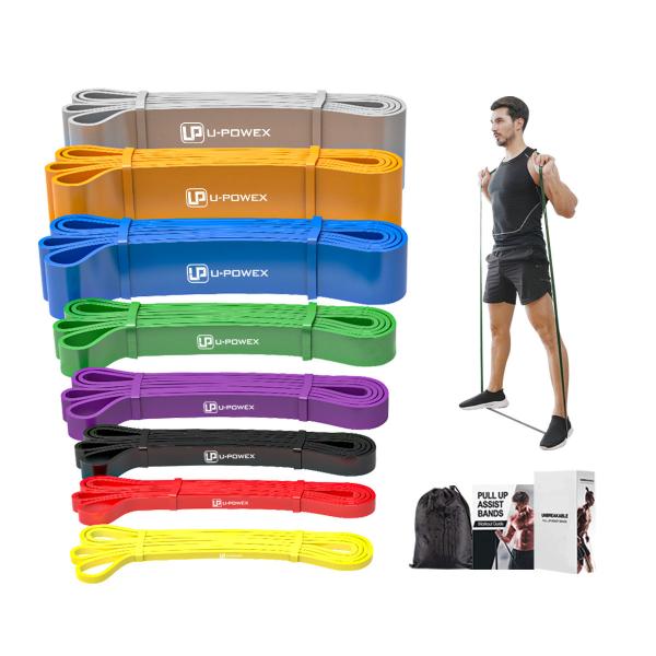 Custom Logo Black Latex Rubber Elastic Resistance Bands Pull Up Exercise Stretching Bands Set For Gym