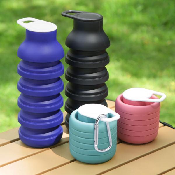 Custom Squeeze Lightweight Running Drink Reusable Portable Foldable Collapse Silicone Gym Sports Collapsible Travel Water Bottle