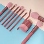 2022 Wholesale Daily 10Pcs Pink Make Up Brush Set Custom Logo Private Label Cosmetic Makeup Brushes Set