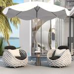 Outdoor rattan sofa courtyard villa balcony waterproof sunscreen rattan chair net open-air garden leisure furniture