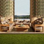 Luxury outdoor Teak Sofa Set Modern Wood Furniture leisure Garden Sofa Patio Furniture Set L Shape Sofa