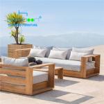 Nordic modern popular patio three seat sofa new design luxury outdoor sofa outdoor leisure furniture teak garden sofa(92012C)