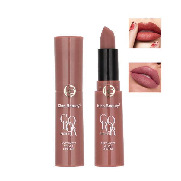 Kiss Beauty 3.5 G High Pigment Color Lipstick Custom Logo Private Label Cosmetic Makeup Long Lasting Soft Matte Velvet Lipstick