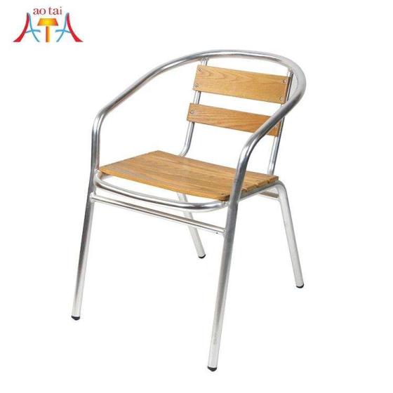 Factory selling modern high quality outdoor garden furniture metal aluminum wooden leisure chair