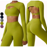 2023 New Design Gym Fitness Sets Seamless Four-way Stretch Gym Set Women Fashion Workout Women's sets