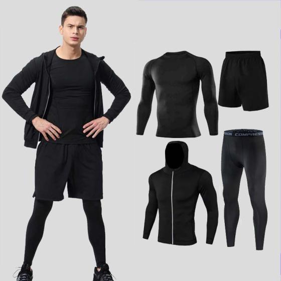 Cody Lundin training active wear set men sportswear 5 piece mens athleisure workout clothes sport gym fitness sets for men t shi