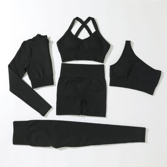Wholesale Sports Clothes 5PCS Seamless Fitness Yoga Set Gym Fitness Sets Workout Clothing Women