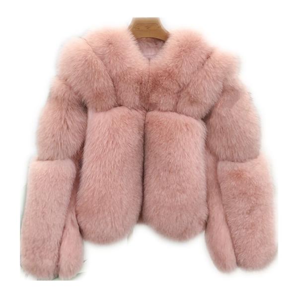 Women Fashion high-end imported real fox fur jacket female Vintage mid-length Luxury fur coat For Women